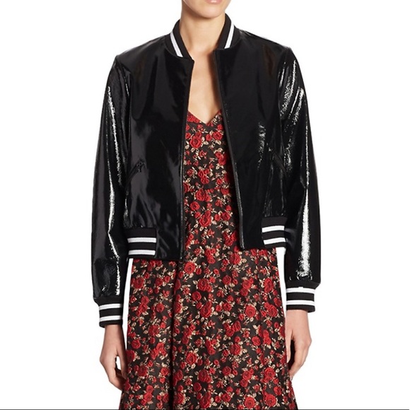 Alice + Olivia Bad Ass Leather Bomber Jacket - Picture 12 of 12